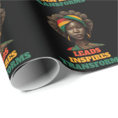 Papier Cadeau Dirige, inspire, transforme le mois de l'histoire (Coin rond)