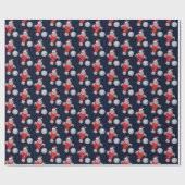 Papier Cadeau Disco Ball Père Noël Manatee Noël (Plat)