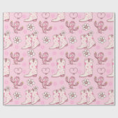 Papier Cadeau Disco Cowgirl Boots and Cactus Pattern (Plat)