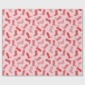 Papier Cadeau Disco Cowgirl Retro Pink & Red Wrapper Paper Roll (Plat)