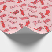 Papier Cadeau Disco Cowgirl Retro Pink & Red Wrapper Paper Roll (Coin)