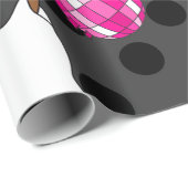 Papier Cadeau disco halloween fantôme africain rose (Coin rond)