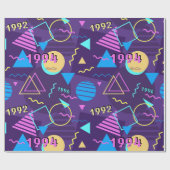 Papier Cadeau Disco Memphis, motif branché dans les années 1990 (Plat)