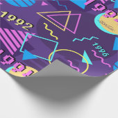 Papier Cadeau Disco Memphis, motif branché dans les années 1990 (Coin)