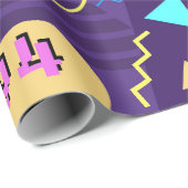 Papier Cadeau Disco Memphis, motif branché dans les années 1990 (Coin rond)