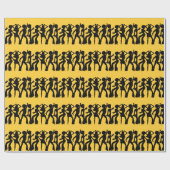 Papier cadeau disco or et noir (Plat)
