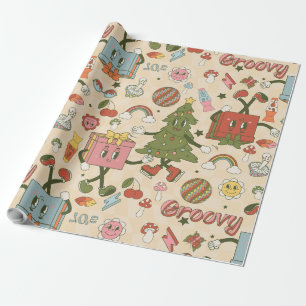 Papier Cadeau Disco super vintage arbre de noël