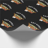 Papier Cadeau Disons Wok Funny Chinois Wok Pun Dark BG (Coin)