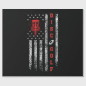 Papier Cadeau Disque Golf Panier Drapeau Design Disque Golfers É (Plat)