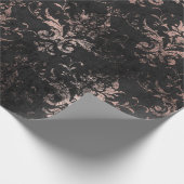 Papier Cadeau Distorsion rose sur noir (Coin)