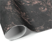 Papier Cadeau Distorsion rose sur noir (Coin rond)