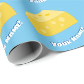 Papier Cadeau Dites Fromage avec de la nourriture amusante et mo (Coin rond)