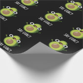 Papier Cadeau Dites Guac Funny Avocado Pun Dark BG (Coin)