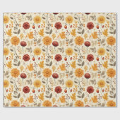 Papier Cadeau Dites-le avec les feuilles tombantes - (Plat)