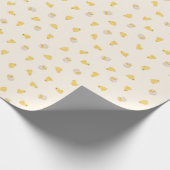 Papier Cadeau Ditsy Chicks (Old Lace) - Joli Motif d'oiseaux (Coin)