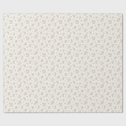 Papier Cadeau Ditsy Floral Muted Neutral Soft Pale Cream Beige (Plat)