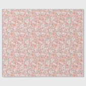 Papier Cadeau Ditsy Pink Christmas Floral Holly (Plat)