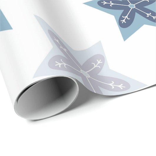 Papier Cadeau Ditsy Snowflake pattern backgrounds textures (Coin rond)