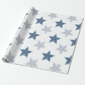 Papier Cadeau Ditsy Snowflake pattern backgrounds textures (Déroulé)