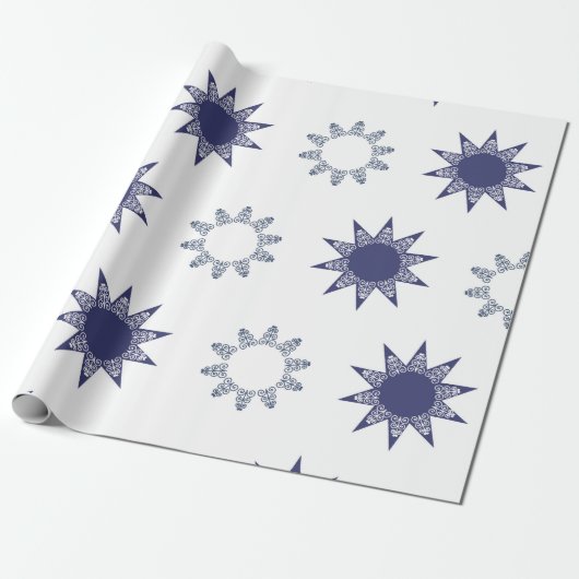 Papier Cadeau Ditsy Snowflake pattern backgrounds textures (Déroulé)
