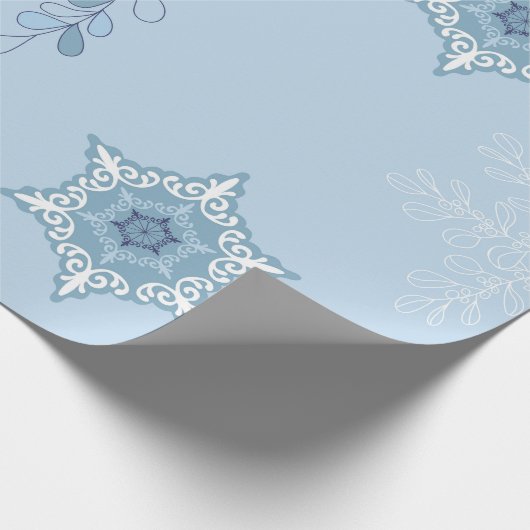 Papier Cadeau Ditsy Snowflake pattern backgrounds textures (Coin)