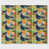 PAPIER CADEAU DIVA EN BLEU, MONOGRAMME DE MODE BEAUTÉ (Plat)