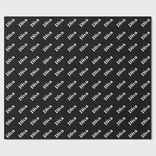Papier Cadeau Diva Opera Singer Bold Fun Cool Black White Cadeau (Plat)