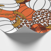 Papier Cadeau Divers citrouilles. Leopard, orange, blanc et buf (Coin)