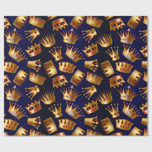 Papier Cadeau Divers couronnes or motif