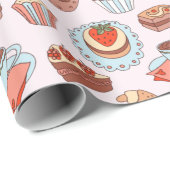 Papier Cadeau Divers desserts enveloppant du papier (Coin rond)