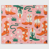 Papier Cadeau Divers motif bottes de cowboy (Plat)