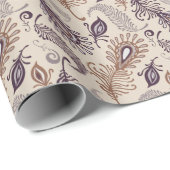 Papier Cadeau Divers Motif de plumes (Coin rond)