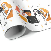 Papier Cadeau Diverses filles, diverses nationalités ensemble. (Coin rond)