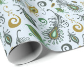 Papier Cadeau Diverses plumes colorées (Coin rond)