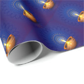 Papier Cadeau Diwali avec Diya (Coin rond)