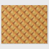 Papier Cadeau Diwali doré avec Diya (Plat)