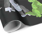 Papier Cadeau Dix Petits Monstres Enveloppant Du Papier (Noir) (Coin rond)