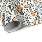 Papier Cadeau DIY Tools Cartoon Kawaii Art (Coin rond)