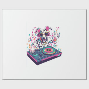 Papier Cadeau DJ Dalmatien � Soirée EDM Rave Chien