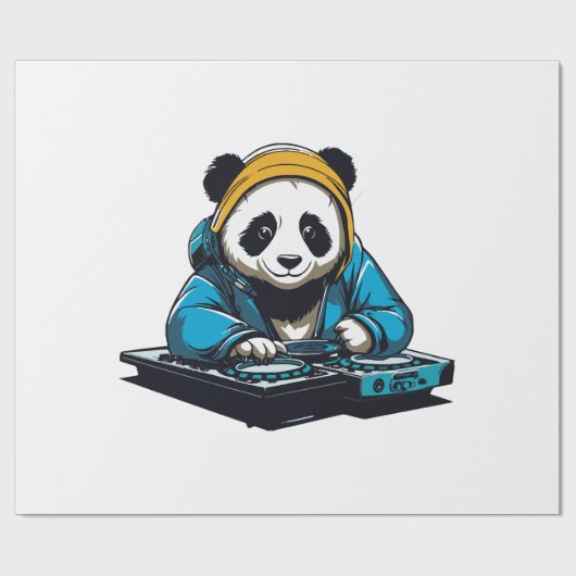 Papier Cadeau DJ Kawaii Panda (Plat)