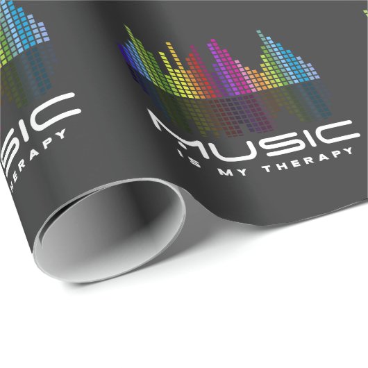 Papier Cadeau DJ Techno Therapy Music Equalizer (Coin rond)