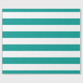 Papier Cadeau Dk Turquoise, blanc Motif de bandes XL (Plat)