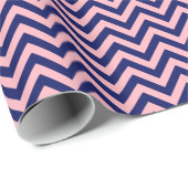 Papier Cadeau do-it-yourself BG Navy Blu LG Chevron ZigZag Motif (Coin rond)