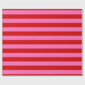 Papier Cadeau do-it-yourself Couleur 2" Preppy Stripe rouge rose (Plat)