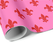 Papier Cadeau do-it-yourself Couleurs Fleur de Lis Large SV Rose (Coin rond)