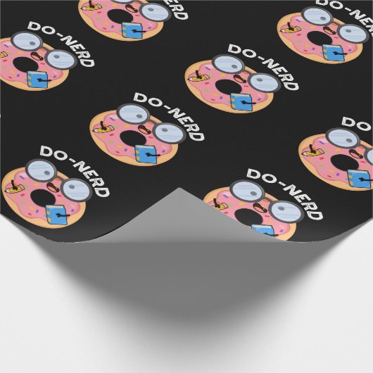 Papier Cadeau Do nerd Funny Nerdy Donut Pun Dark BG (Coin)