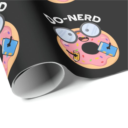 Papier Cadeau Do nerd Funny Nerdy Donut Pun Dark BG (Coin rond)