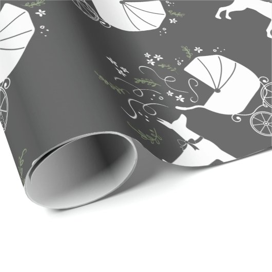 Papier Cadeau Doberman Chien Baby shower Chien Chien Chien Chien (Coin rond)