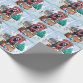 Papier Cadeau Doberman Chien dans la neige Maison de Chien de No (Coin)