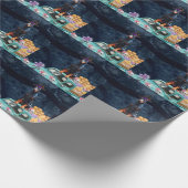 Papier Cadeau Doberman Chien Halloween Camion Effrayant Nuit (Coin)